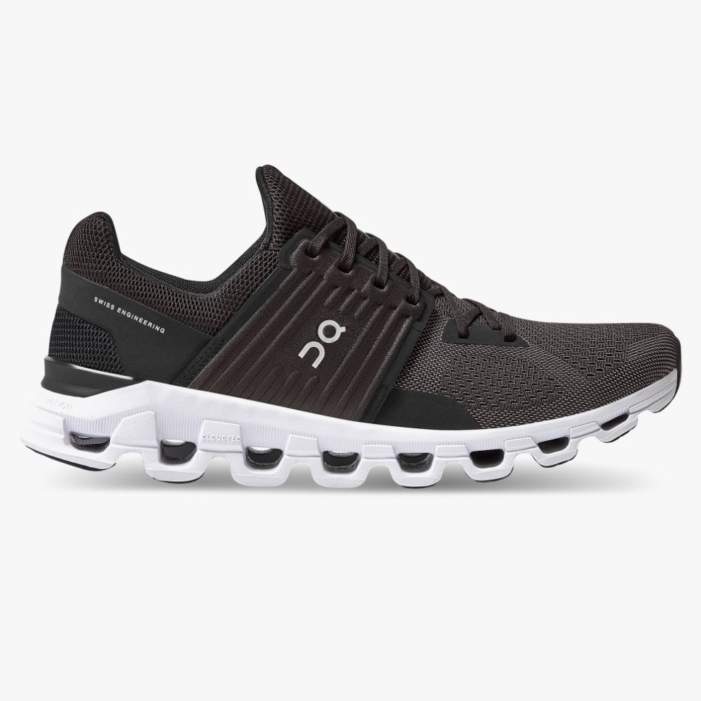 On Cloudswift Men\'s Running Shoes Black | UK-AJ815
