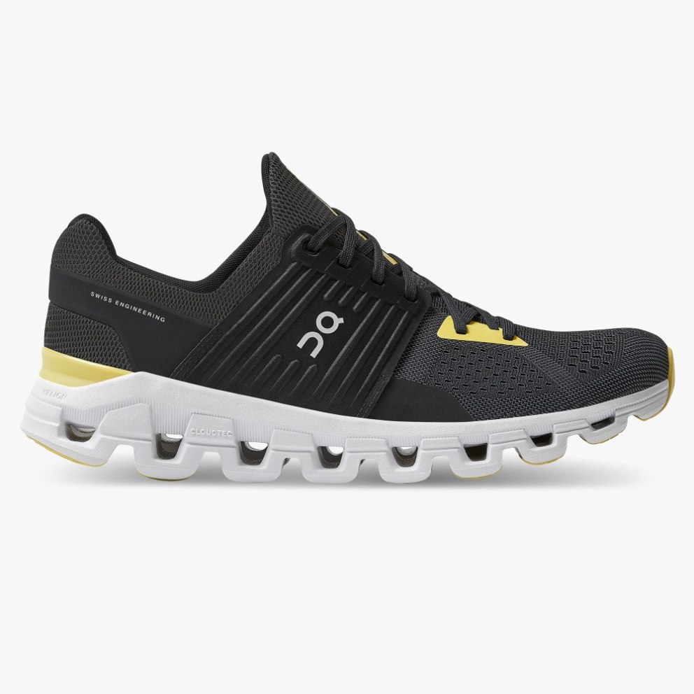 On Cloudswift Men\'s Running Shoes Black | UK-J16MA