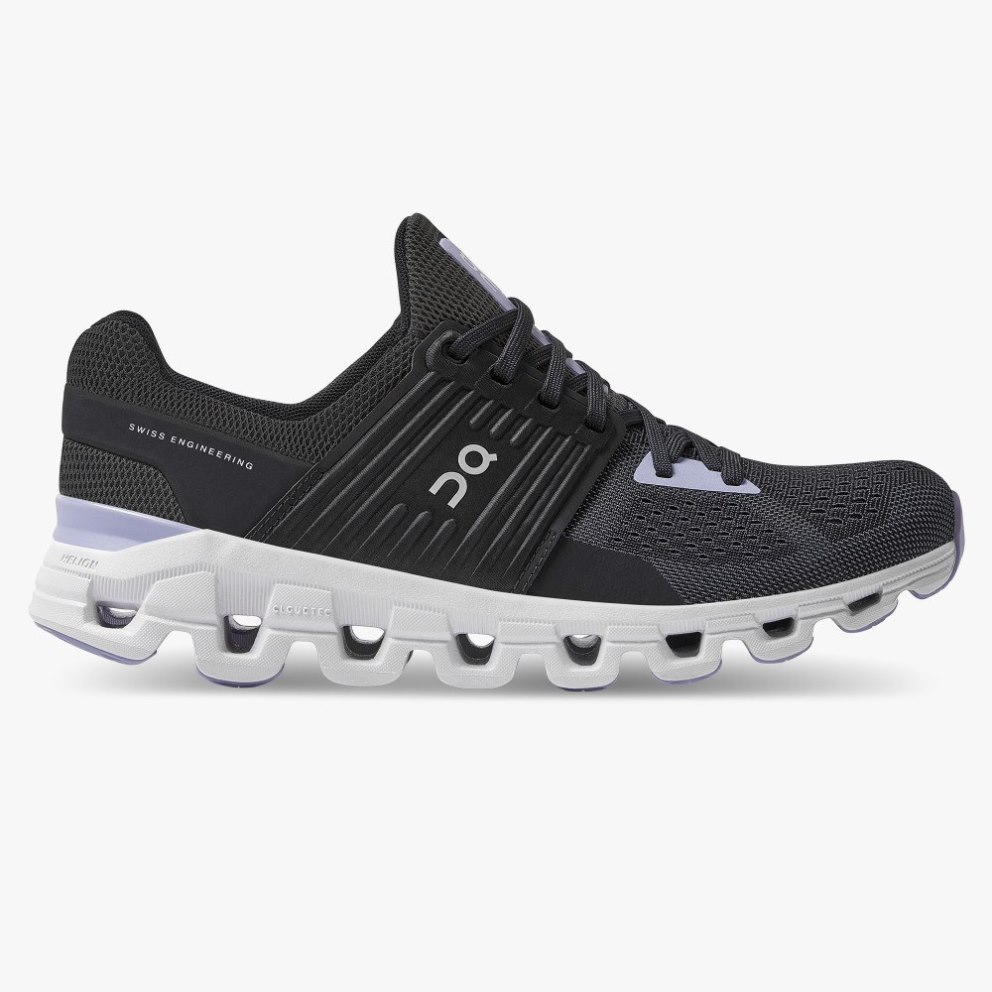 On Cloudswift Women\'s Running Shoes Black | UK-O56M7
