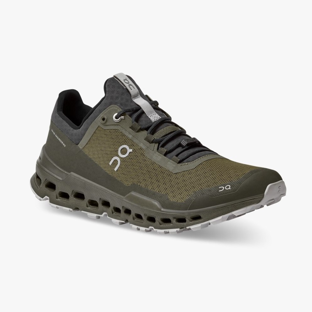 On Cloudultra Men's Hiking Shoes Olive | UK-5JM1A