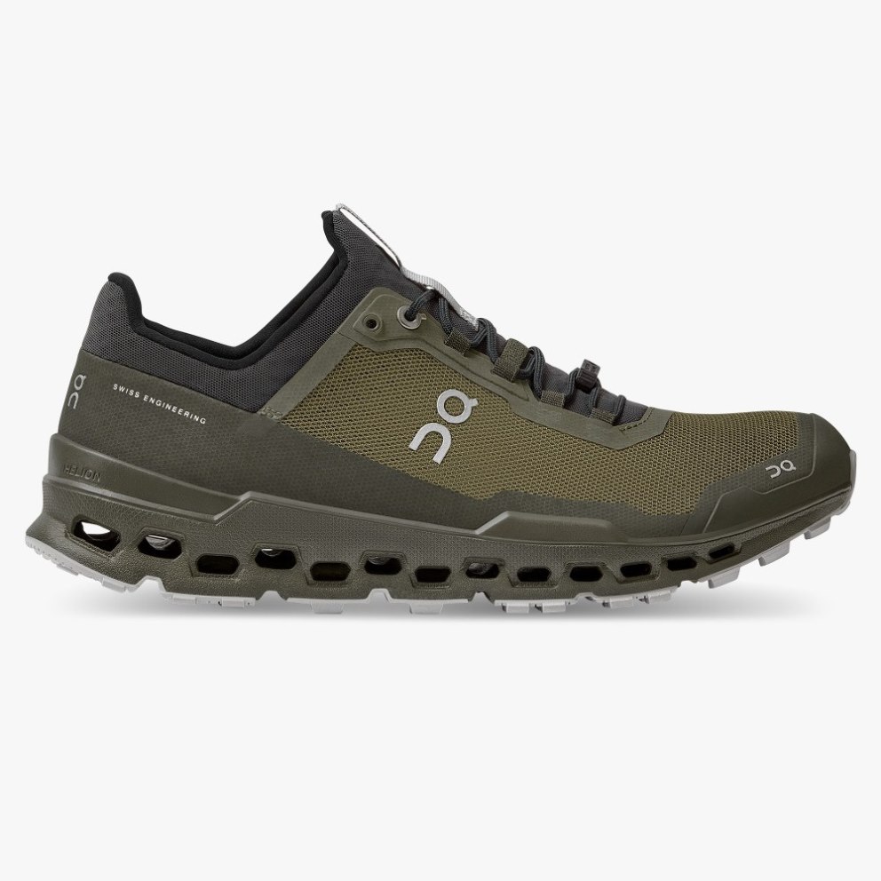 On Cloudultra Men\'s Hiking Shoes Olive | UK-5JM1A