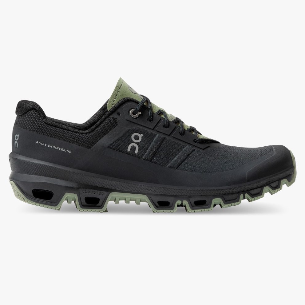 On Cloudventure Men\'s Hiking Shoes Black | UK-25AM8