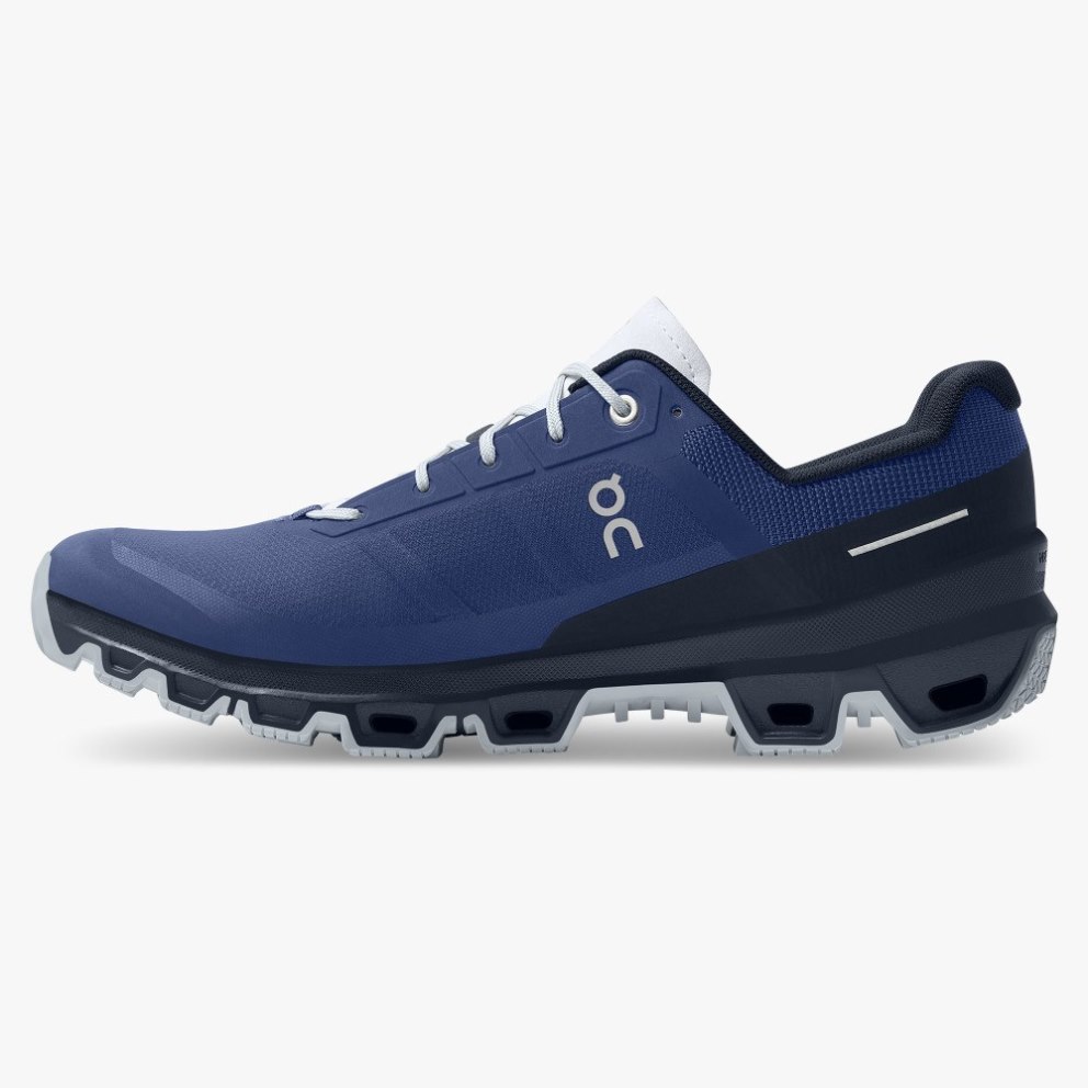 On Cloudventure Men's Hiking Shoes Navy | UK-AM2J8