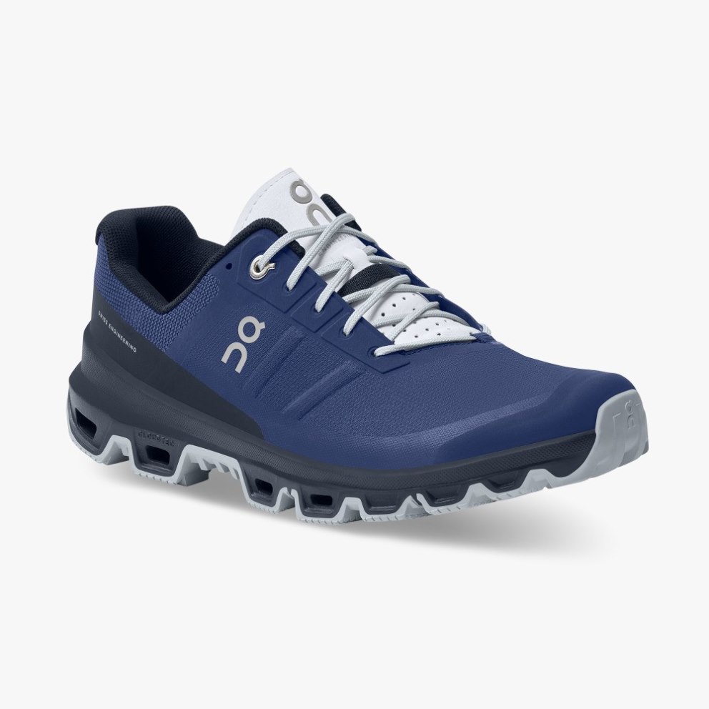 On Cloudventure Men's Hiking Shoes Navy | UK-AM2J8