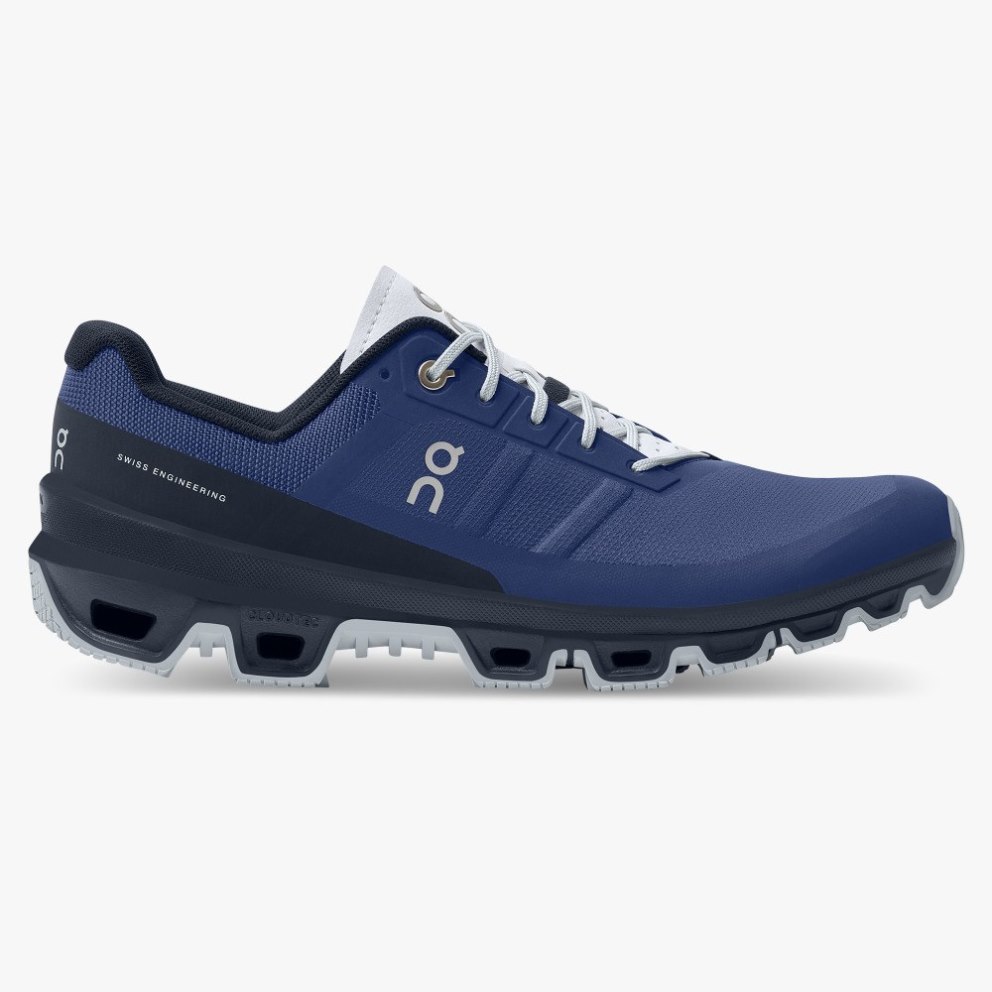 On Cloudventure Men\'s Hiking Shoes Navy | UK-AM2J8