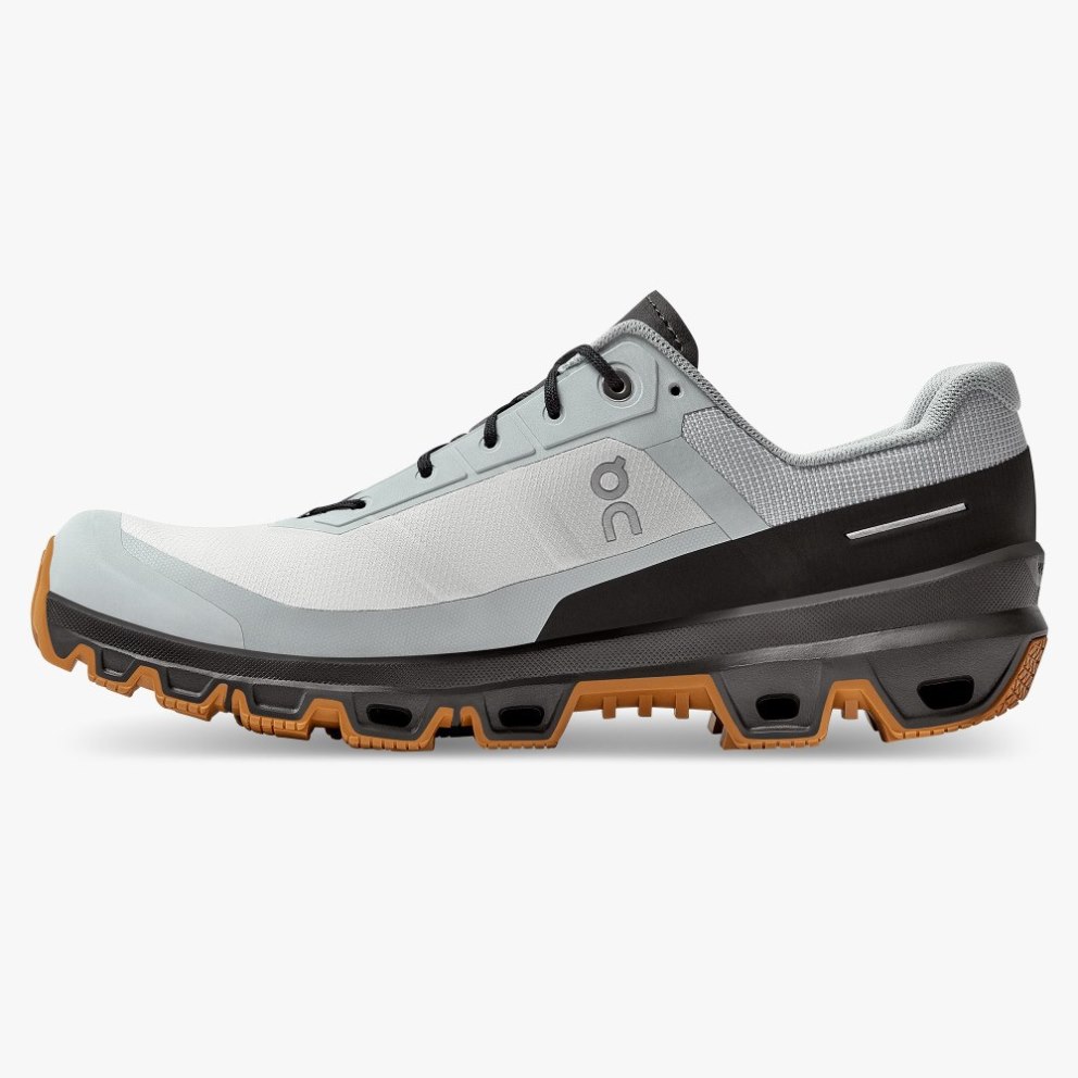 On Cloudventure Men's Hiking Shoes Light Grey / Black | UK-O2AM8