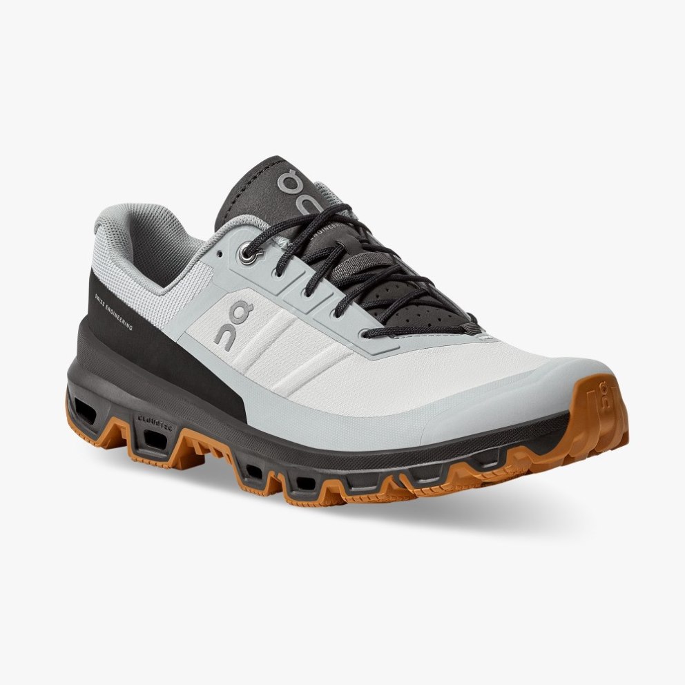 On Cloudventure Men's Hiking Shoes Light Grey / Black | UK-O2AM8