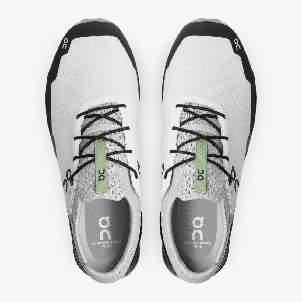 On Cloudventure Peak Men's Hiking Shoes White / Black | UK-1MA76