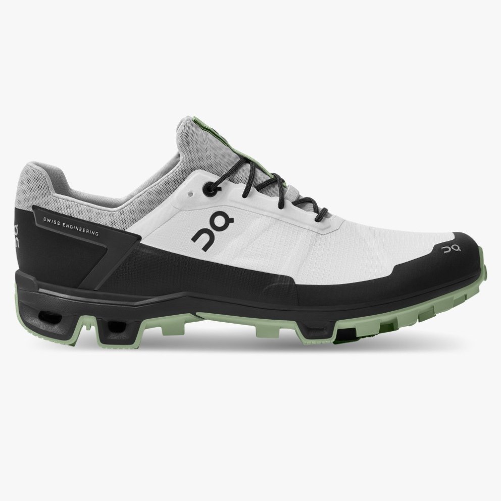 On Cloudventure Peak Men\'s Hiking Shoes White / Black | UK-1MA76