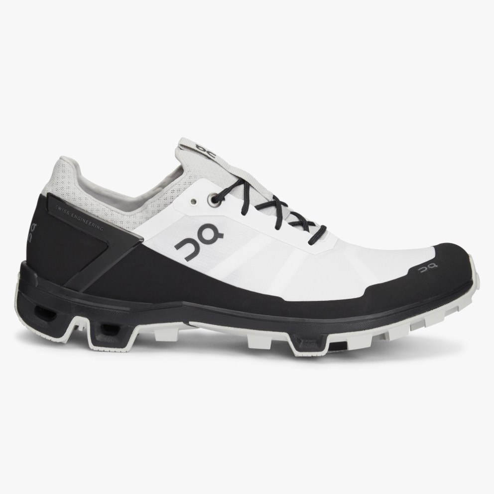 On Cloudventure Peak Men\'s Hiking Shoes White / Black | UK-5OJAM