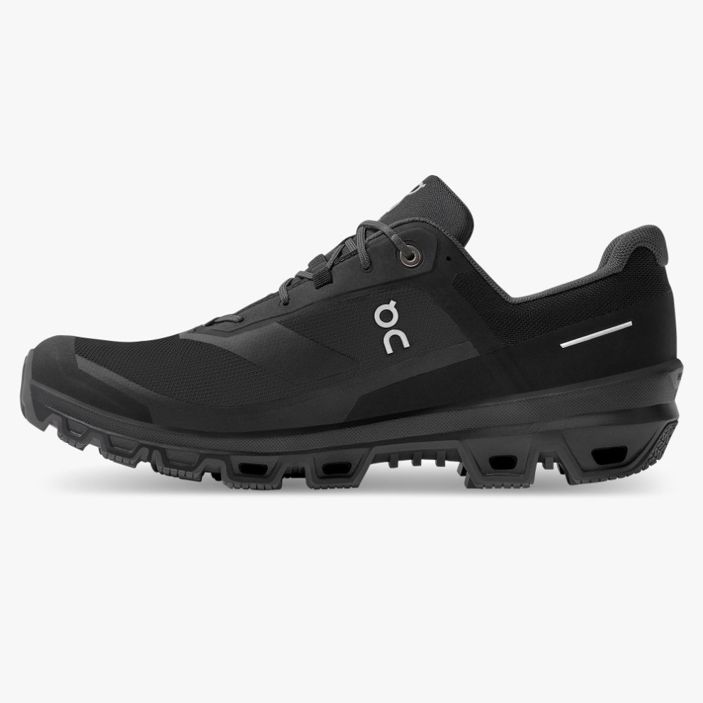 On Cloudventure Waterproof Men's Hiking Shoes Black | UK-1J756