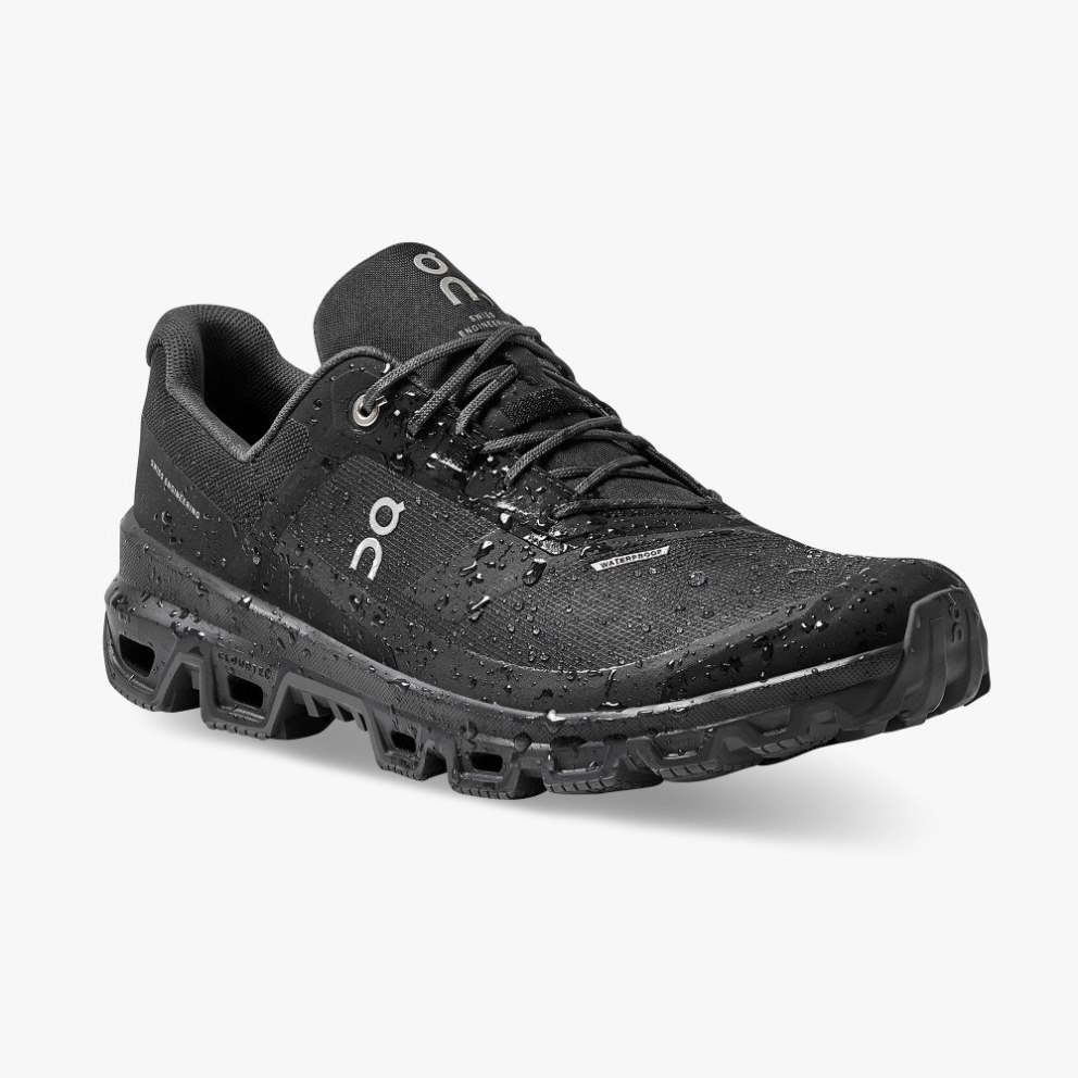 On Cloudventure Waterproof Men's Hiking Shoes Black | UK-1J756