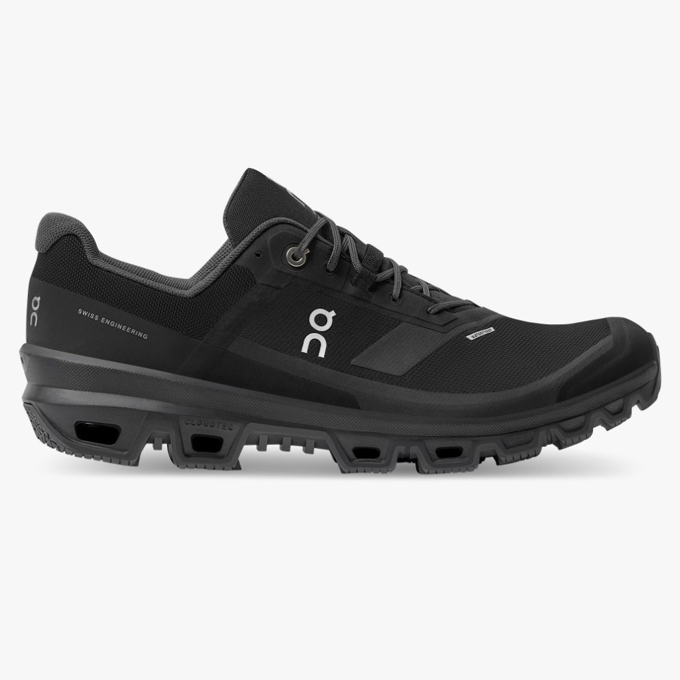 On Cloudventure Waterproof Men\'s Hiking Shoes Black | UK-1J756