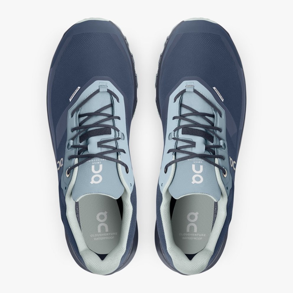 On Cloudventure Waterproof Men's Hiking Shoes Navy | UK-8126M