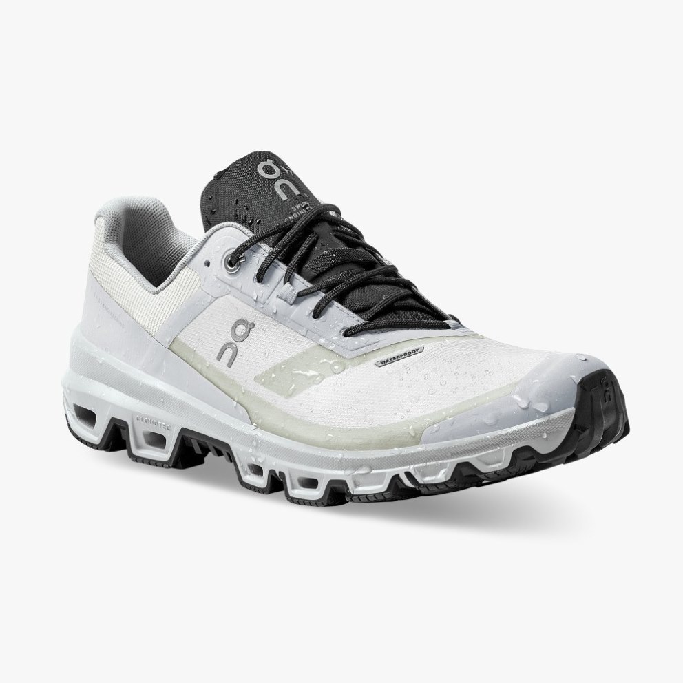 On Cloudventure Waterproof Men's Hiking Shoes Light Grey | UK-JO687