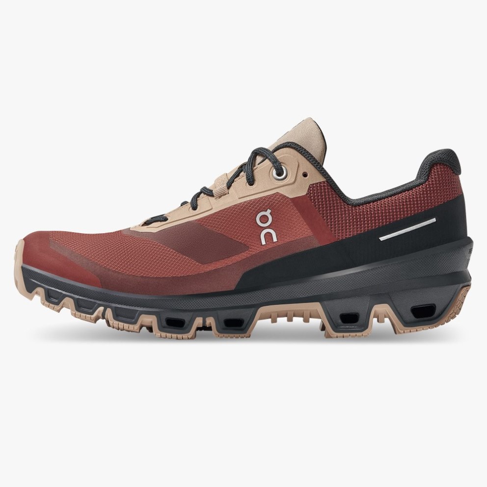 On Cloudventure Waterproof Women's Hiking Shoes Red | UK-JA856