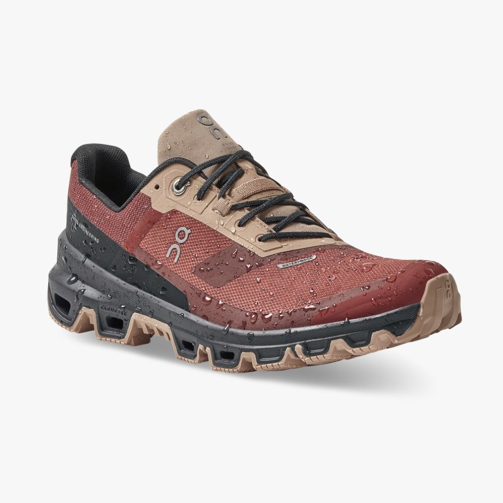 On Cloudventure Waterproof Women's Hiking Shoes Red | UK-JA856