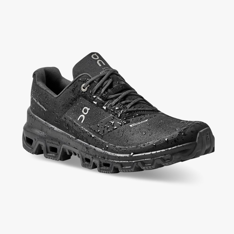 On Cloudventure Waterproof Women's Hiking Shoes Black | UK-M517J