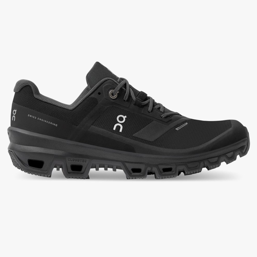 On Cloudventure Waterproof Women\'s Hiking Shoes Black | UK-M517J