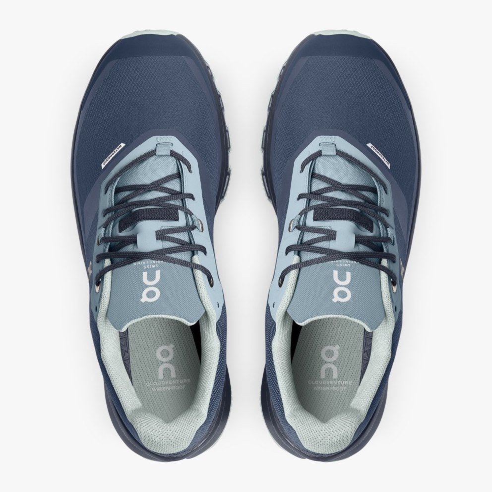 On Cloudventure Waterproof Women's Hiking Shoes Navy | UK-O2MJA