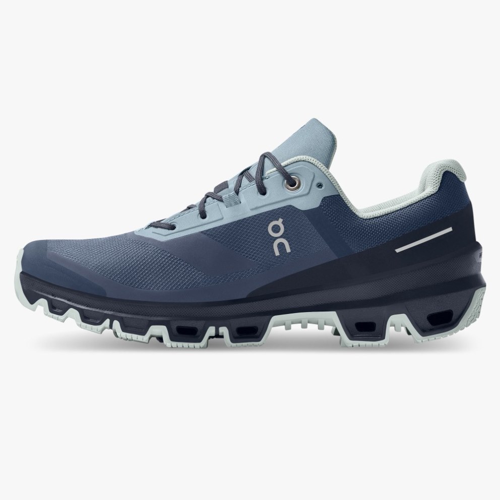 On Cloudventure Waterproof Women's Hiking Shoes Navy | UK-O2MJA