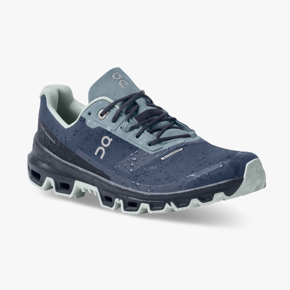 On Cloudventure Waterproof Women's Hiking Shoes Navy | UK-O2MJA