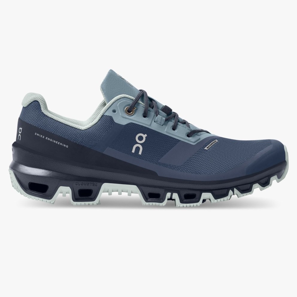 On Cloudventure Waterproof Women\'s Hiking Shoes Navy | UK-O2MJA