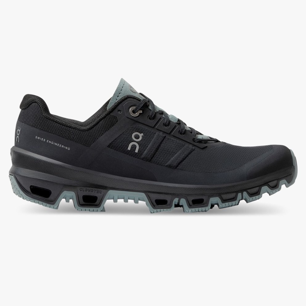 On Cloudventure Women\'s Hiking Shoes Black | UK-18A57