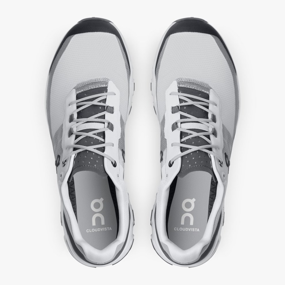 On Cloudvista Men's Hiking Shoes White / Black | UK-A5JM6