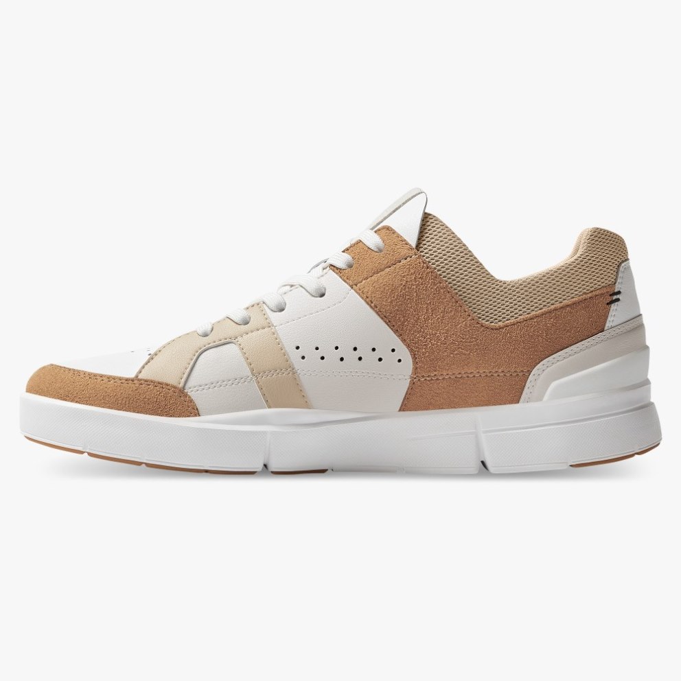 On Cloud THE ROGER Clubhouse Men's Trainers White / Brown | UK-A6857