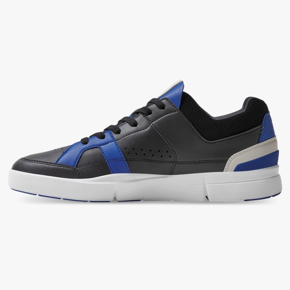 On Cloud THE ROGER Clubhouse Men's Trainers Black / Blue | UK-O2JM8