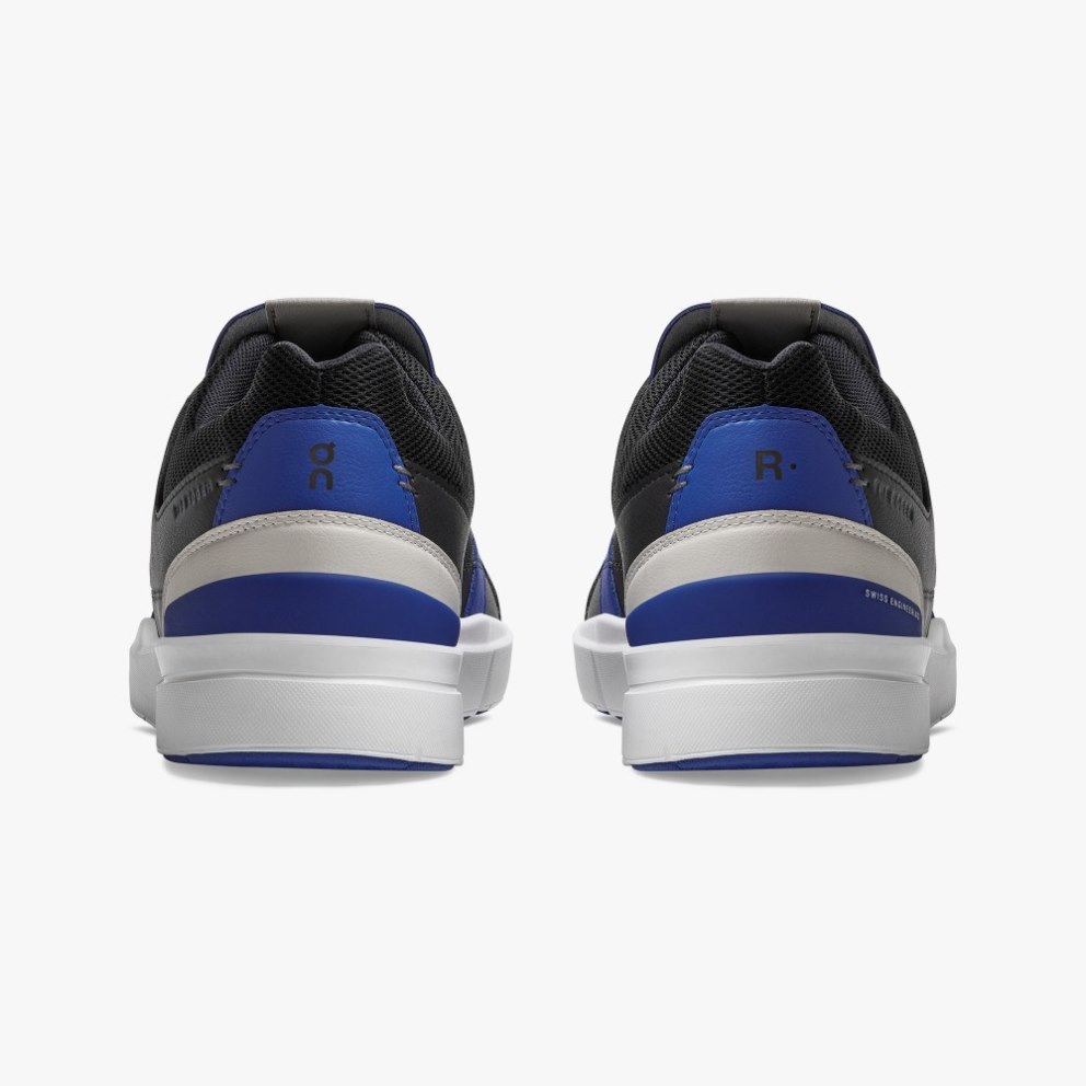 On Cloud THE ROGER Clubhouse Men's Trainers Black / Blue | UK-O2JM8