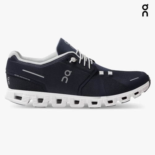 On Cloud 5 Men's Trainers Navy | UK-85OA2