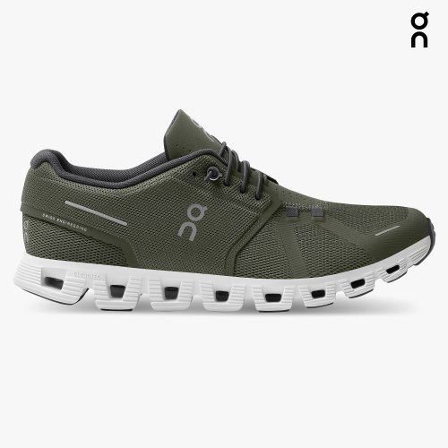 On Cloud 5 Men's Trainers Olive | UK-7A861
