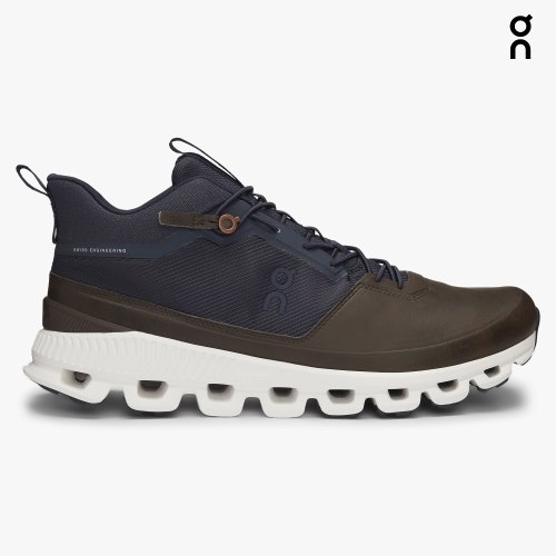 On Cloud Hi Men's Trainers Chocolate / Navy | UK-MA268