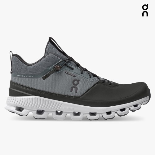 On Cloud Hi Waterproof Men's Trainers Black / Grey | UK-682O1