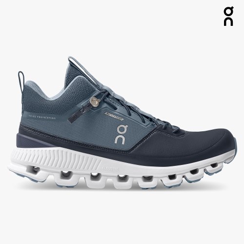 On Cloud Hi Waterproof Women's Trainers Navy | UK-26817