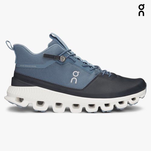 On Cloud Hi Women's Trainers Blue / Black | UK-MJA75