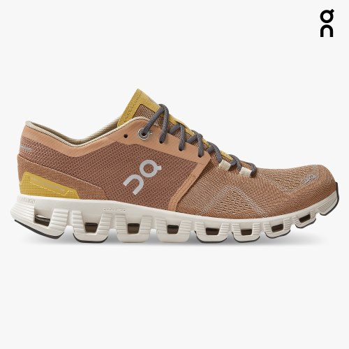 On Cloud X Women's Trainers Brown | UK-75JM1