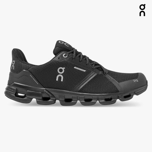 On Cloudflyer Waterproof Men's Running Shoes Black | UK-AO8M5
