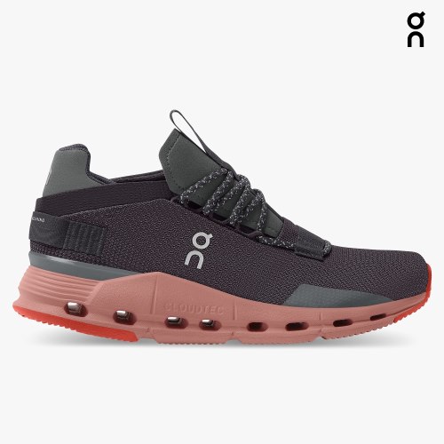 On Cloudnova Women's Trainers Black / Rose | UK-2718M