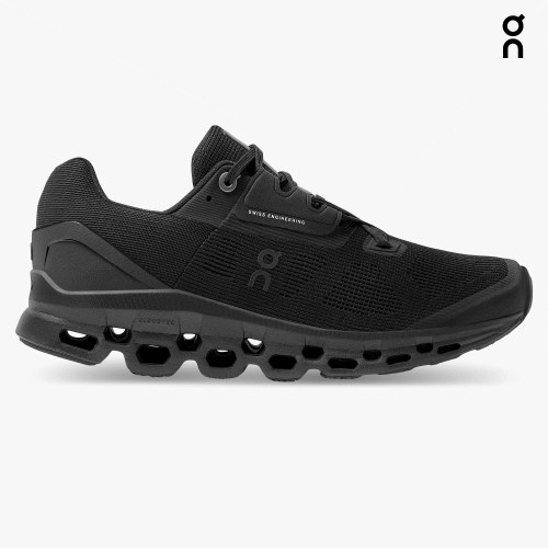 On Cloudstratus Women's Running Shoes Black | UK-18J72